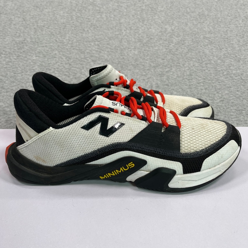 New Balance Minimus Shoes Mens 9 White Black Red Mesh Cross Training MXMTRLH2